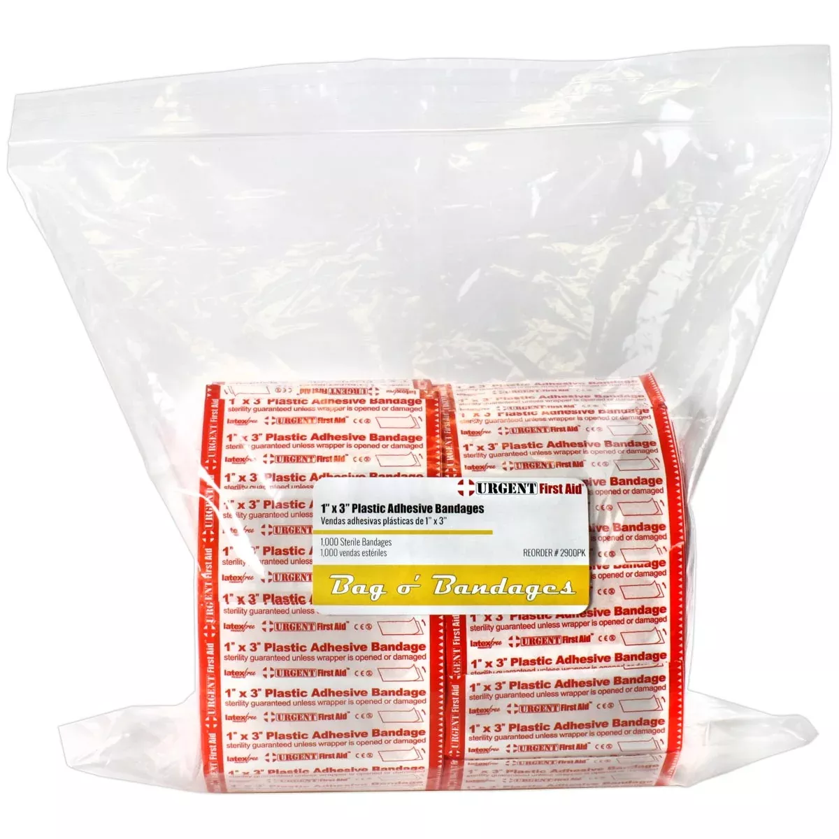 1,000 Adhesive Bandage, 1″ x 3″ Plastic Strips