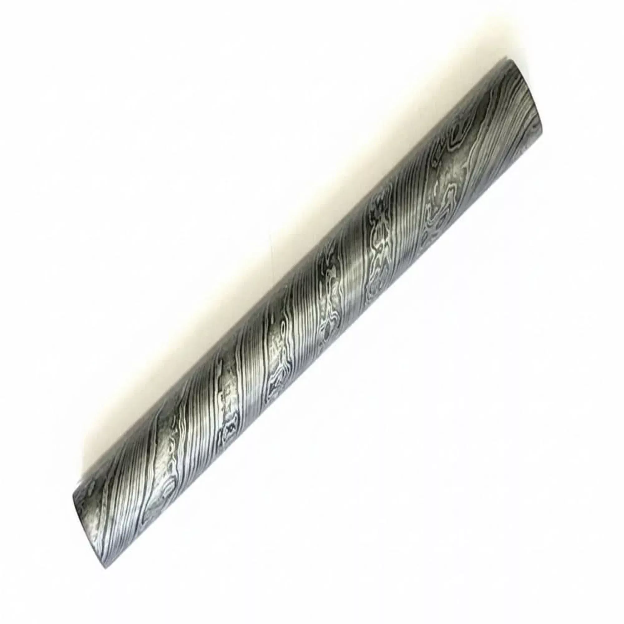 10.5 Inch Twisted Damascus Steel Round Bar 30 mm Billet for Ring and Guard Making