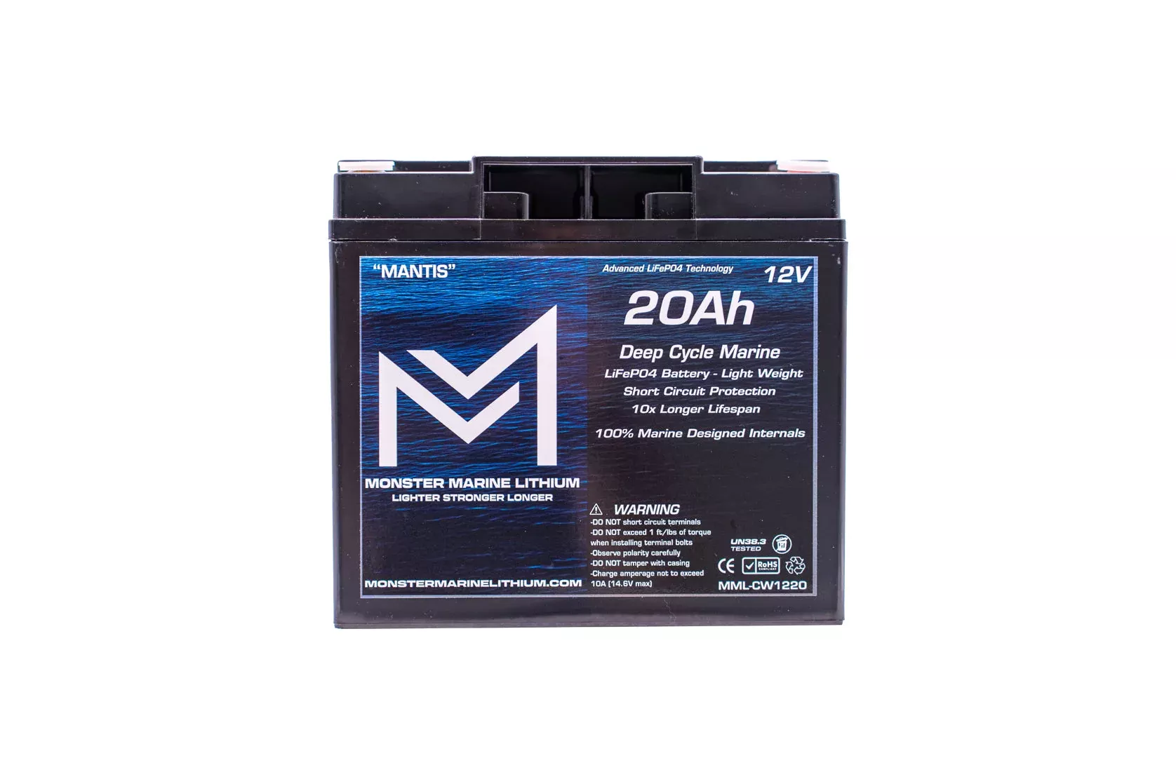 12v 20Ah Deep Cycle Lithium Marine Battery “MANTIS”