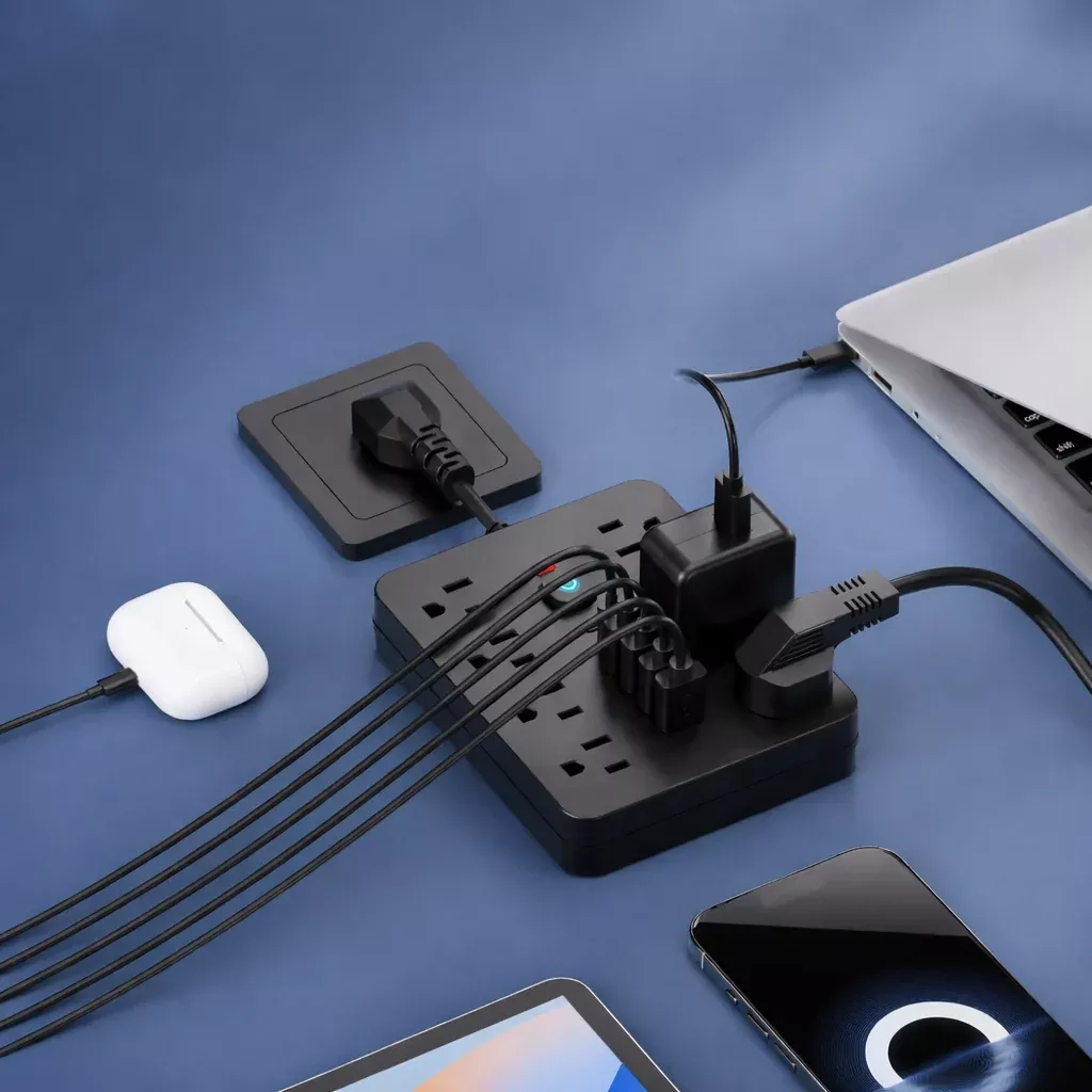 14-in-1 Power Strip Surge Protector with 8 AC Outlets 4 USB 2 Type-C Fast Charging
