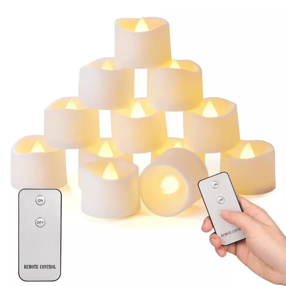 24/48Pcs Flameless LED Candles – Remote Battery-Operated Tea Lights for Decor