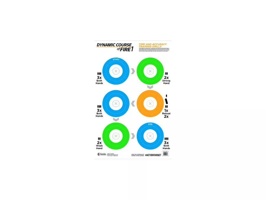 Action Target Dynamic Course of Fire Circle Paper Target, 100