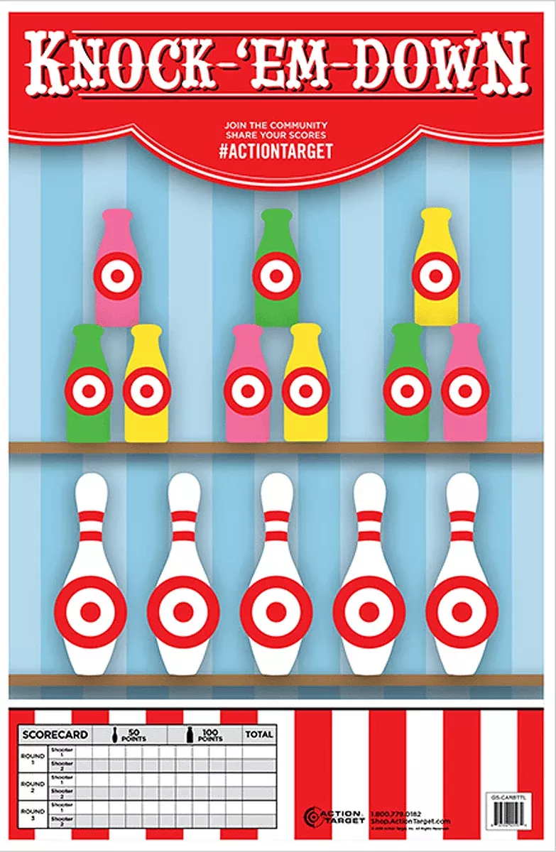 Action Target Inc Action, Action Gscarbttl100 Knock Em Down 100 Bx