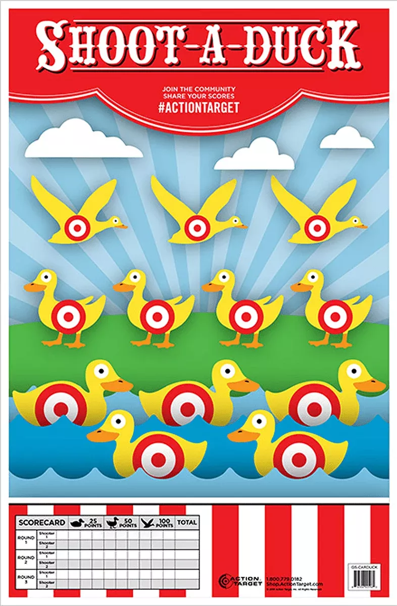 Action Target Inc Action, Action Gscarduck100 Shoot A Duck100 Bx
