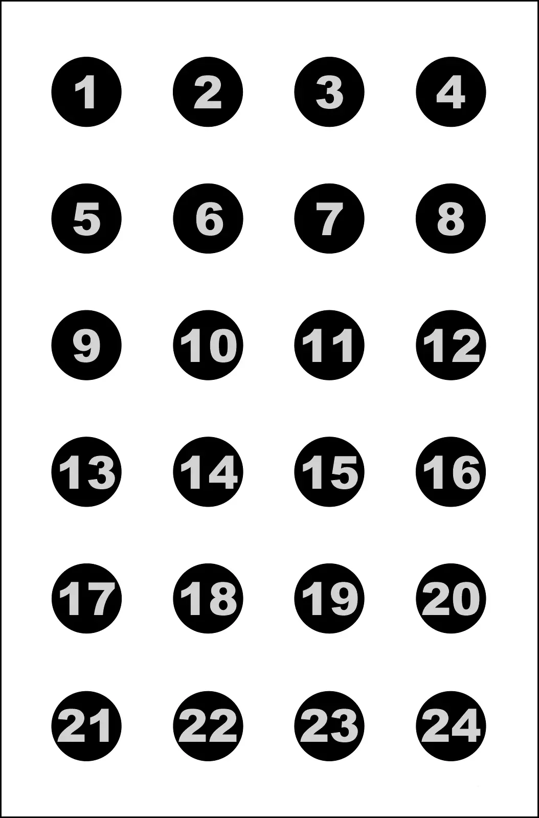 Action Tgt 24 3″ Nmbr Circles 100pk
