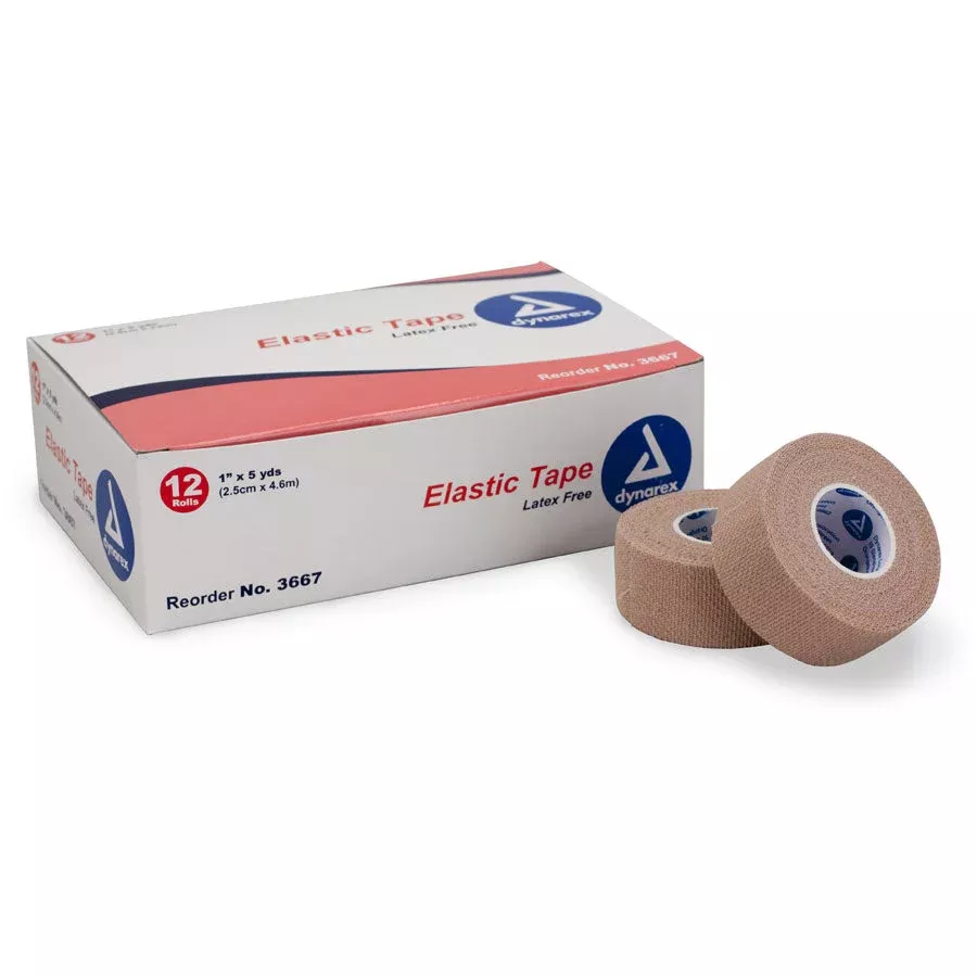 Adhesive Tape, Elastic 1″ x 5 yd. – 12 per box