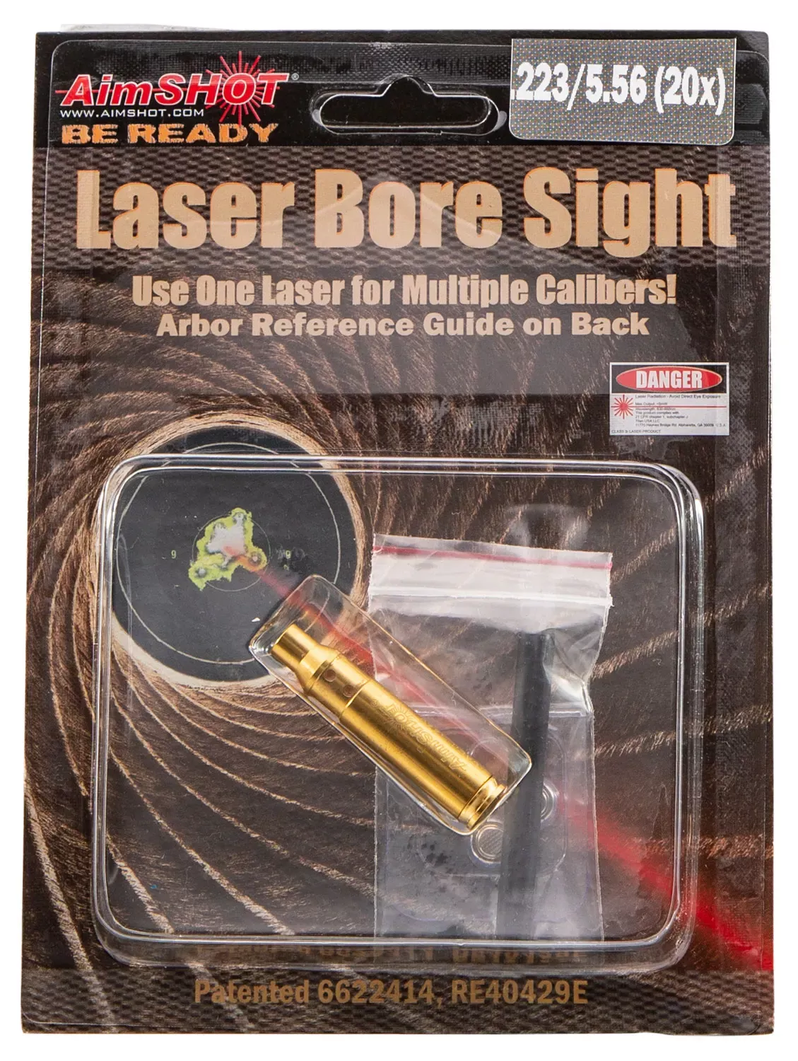 Aimshot Laser Boresighter, Cartridge, 223 Rem, Brass, 20X Brighter