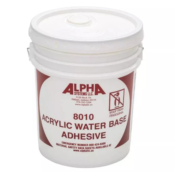 Alpha Systems 8010 Waterbase Adhesive, 5 Gallon• 2020002231