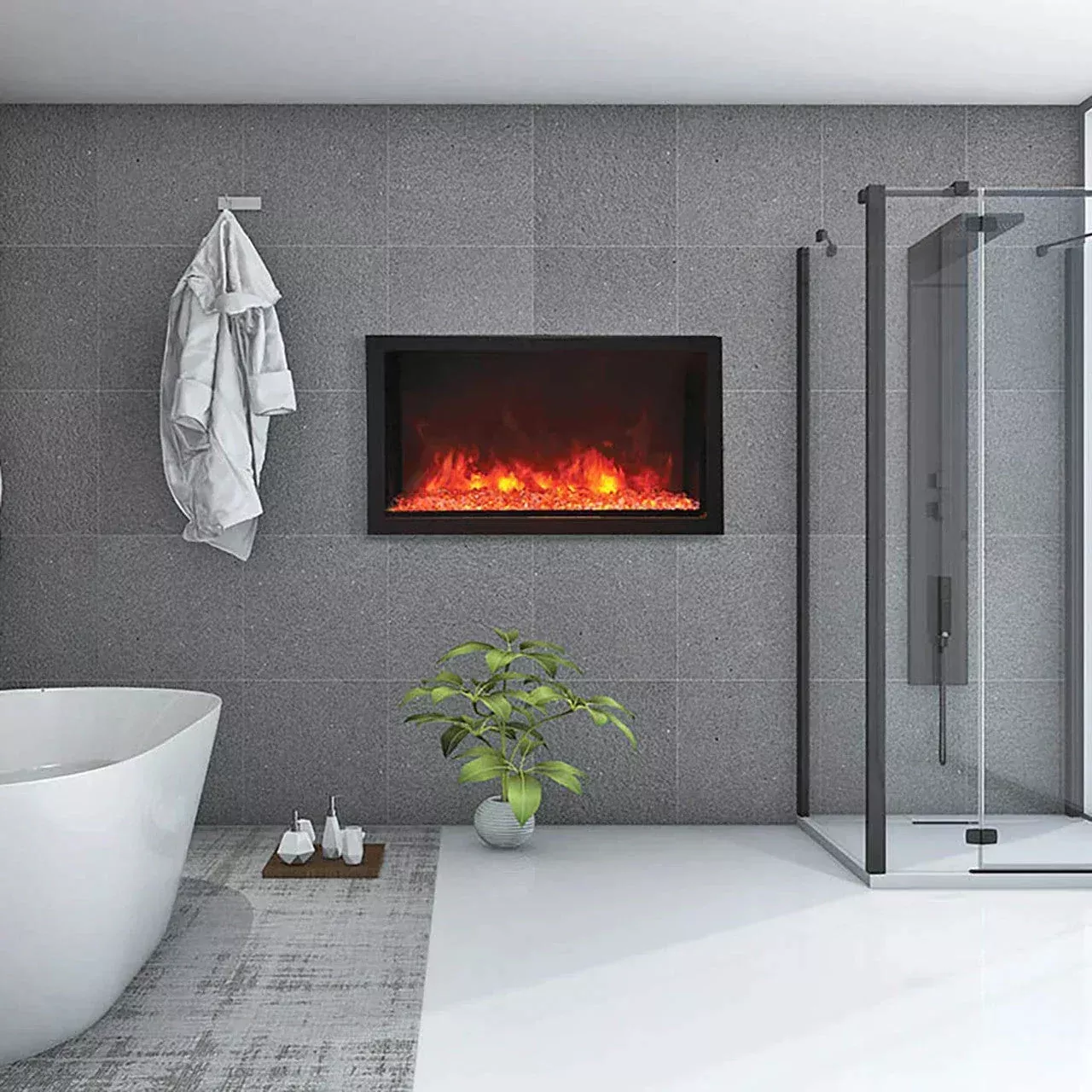 Amantii Panorama Deep Extra Tall 88 Inch Indoor Outdoor Electric Fireplace
