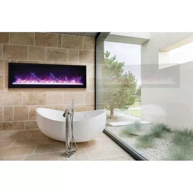 Amantii Panorama Extra Slim 60 Inch Smart Indoor or Outdoor Linear Electric Fireplace