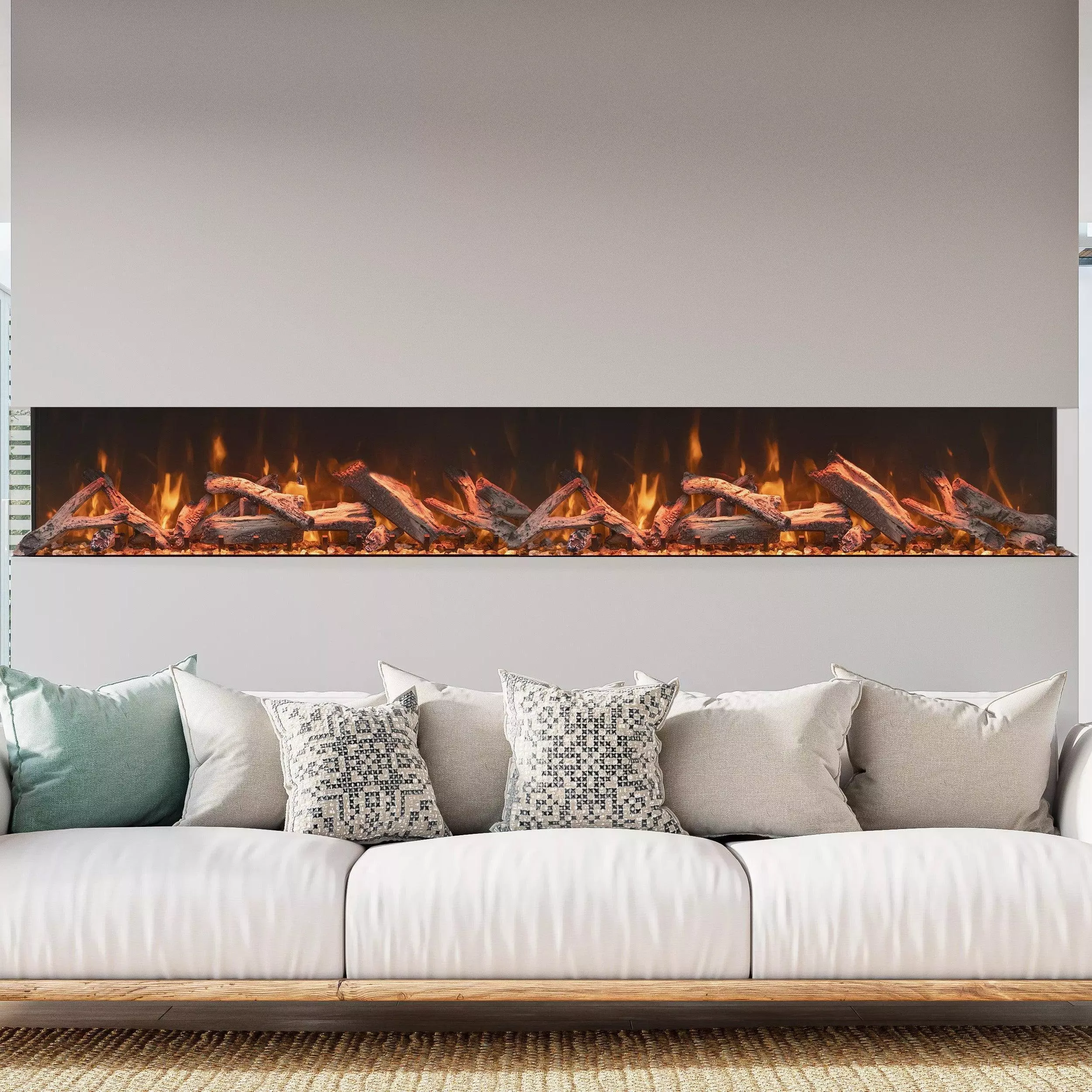 Amantii Tru View Bespoke 75″ 3-Sided Built-in Electric Fireplace | TRV-75 BESPOKE