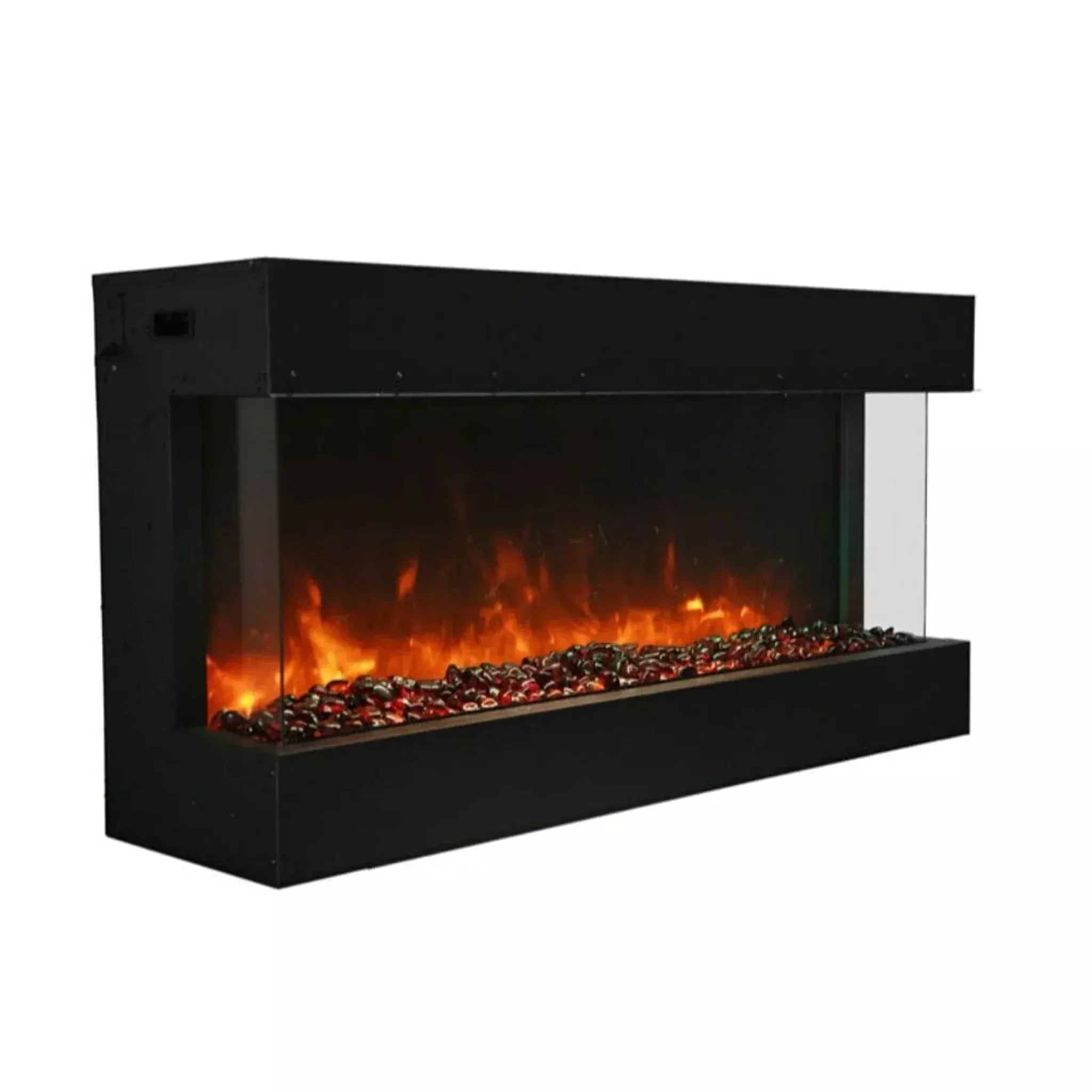 Amantii Tru-View XL Deep 40″ Three-Sided Built-In Electric Fireplace with Driftwood Media