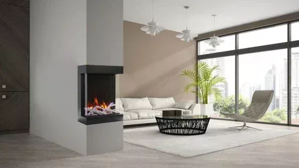 Amantii Wall Mount Cube 20 inch Indoor Outdoor 3 Sided Electric Fireplace