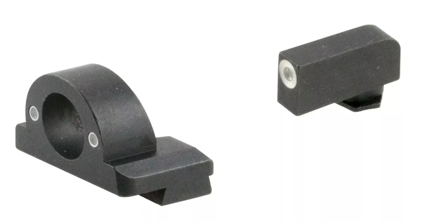 AmeriGlo Ghost Ring Night Sight Set Tritium Green with White Outline Front, Green Rear Black Frame for Most Glock Gen1-4