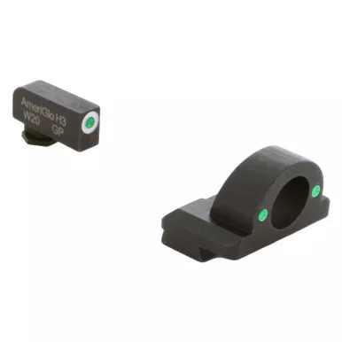 AMERIGLO For Glock Ghost Ring Green with White Outline Front and Green Rear Sights (GL-126)