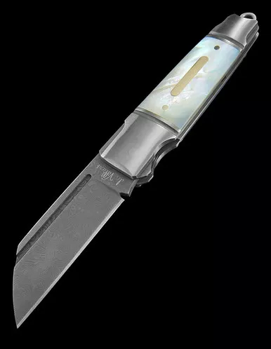 Andre de Villiers Micro Butcher MOP Damast Folding Knife