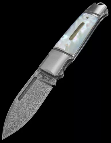 Andre de Villiers Micro Impi MOP Damast Folding Knife