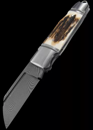 Andre De Villiers Pocket Butcher Jigged Bone Damast Lockback Folding Knife