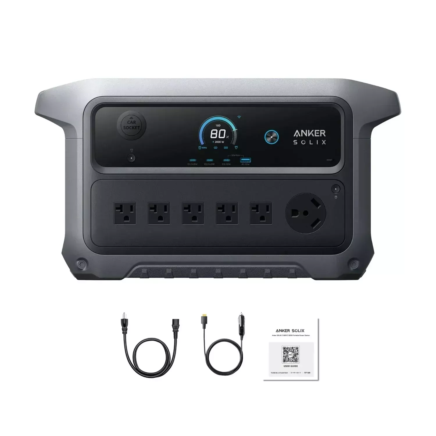 Anker SOLIX C2000 Gen 2 Portable Power Station | 2048Wh | 2400W | 800W Solar Input