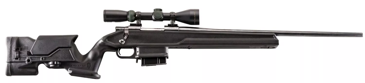 Archangel Precision StockBlack Synthetic Fixed with Adjustable Cheek Riser for Weatherby Vanguard; Howa 1500