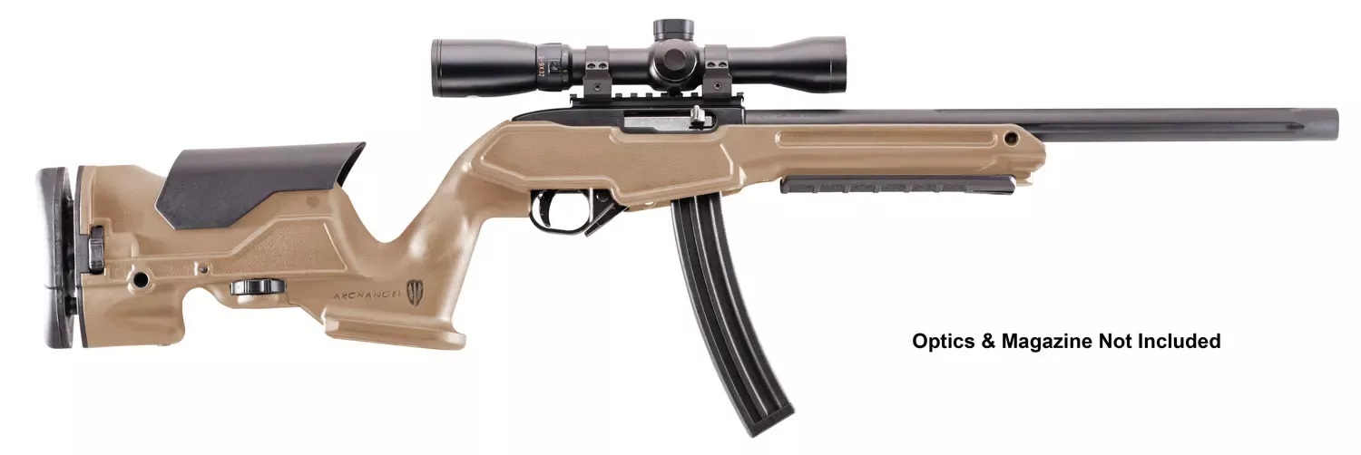 Archangel Precision StockDesert Tan Synthetic Fixed with Adjustable Cheek Riser for Ruger 10/22