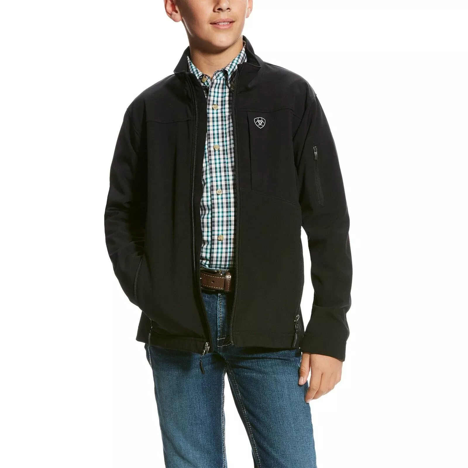 Ariat Boy’s Vernon 2.0 Black Stretch Softshell Jacket #10024057MEDR