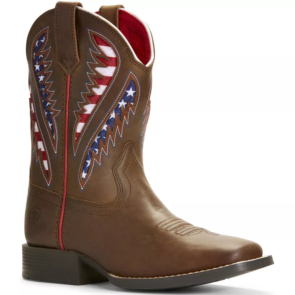 Ariat Kid’s Quickdraw VentTEK Western Boots – Cowboy Brown #10027304