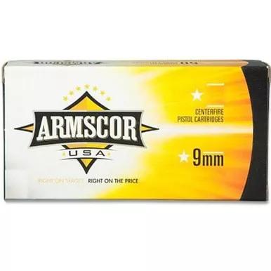 Armscor 9mm Ammo 124GR JHP 20 Rounds
