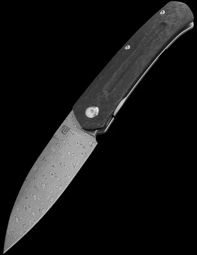 Artisan Centauri Carbon Fibre Damast Folding Knife