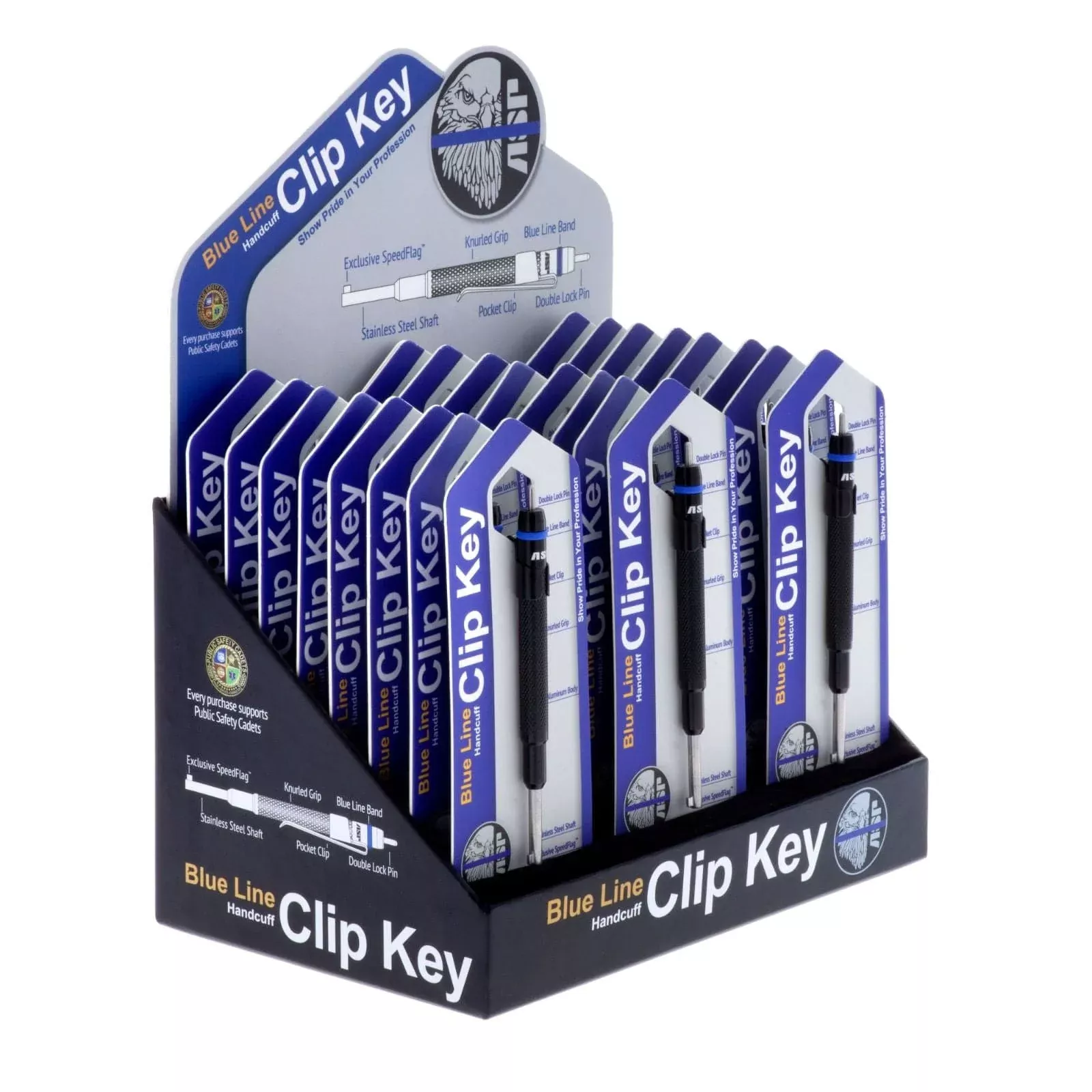 ASP Blue Line Cuff Key Self Merchandiser 24 pk