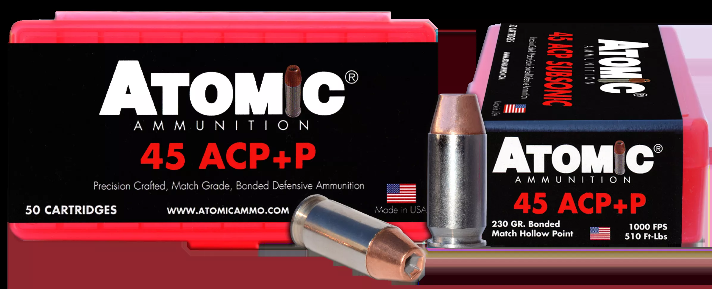 Atomic Pistol 45 ACP +P 230 Gr. Bonded Match Hollow Point 50/Box