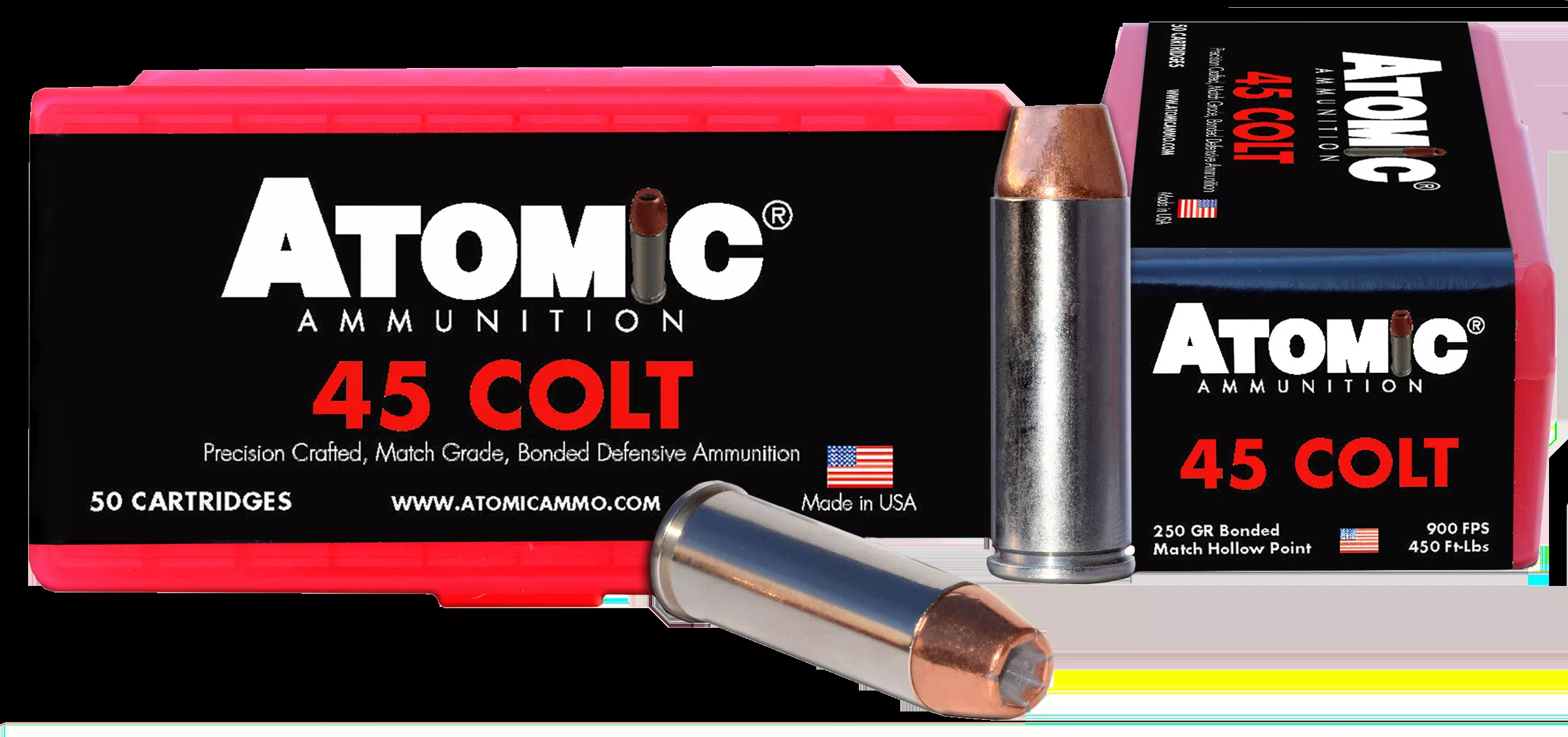 Atomic Pistol 45 Colt (LC) 250 Gr Bonded Match Hollow Point 50/Box