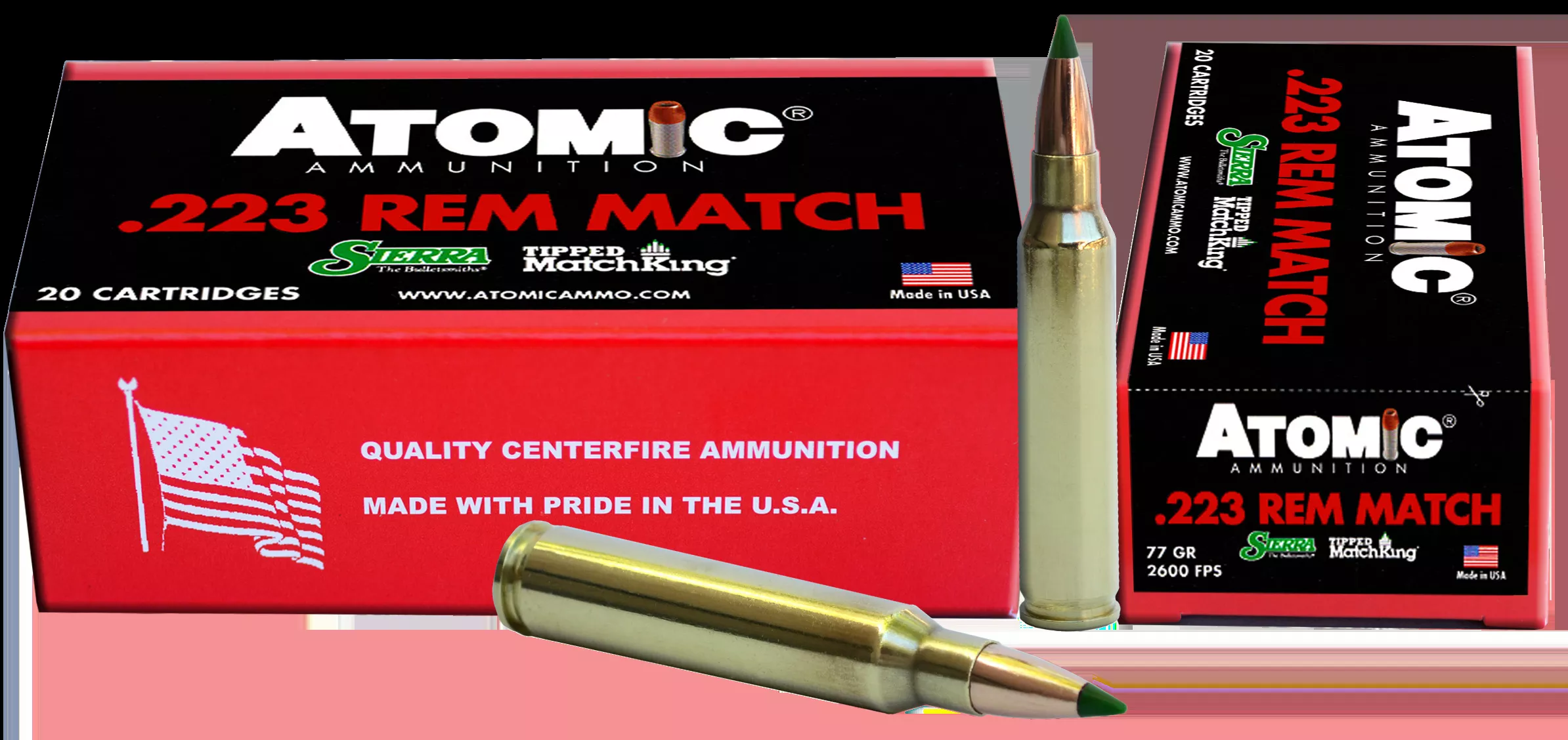 Atomic Rifle 223 Rem 77 Gr Tipped MatchKing 20/Box