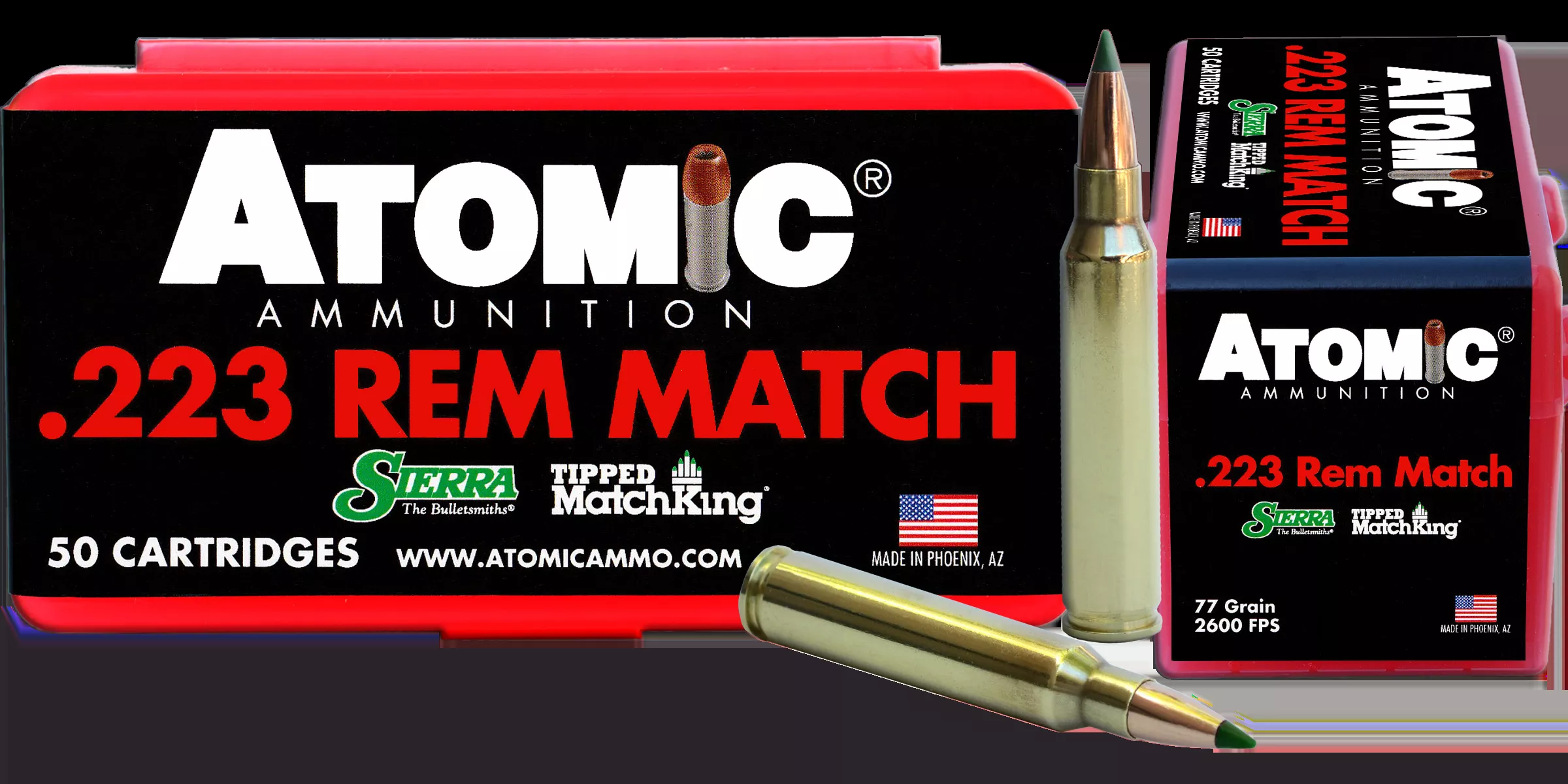 Atomic Rifle 223 Rem 77 Gr Tipped MatchKing 50/Box