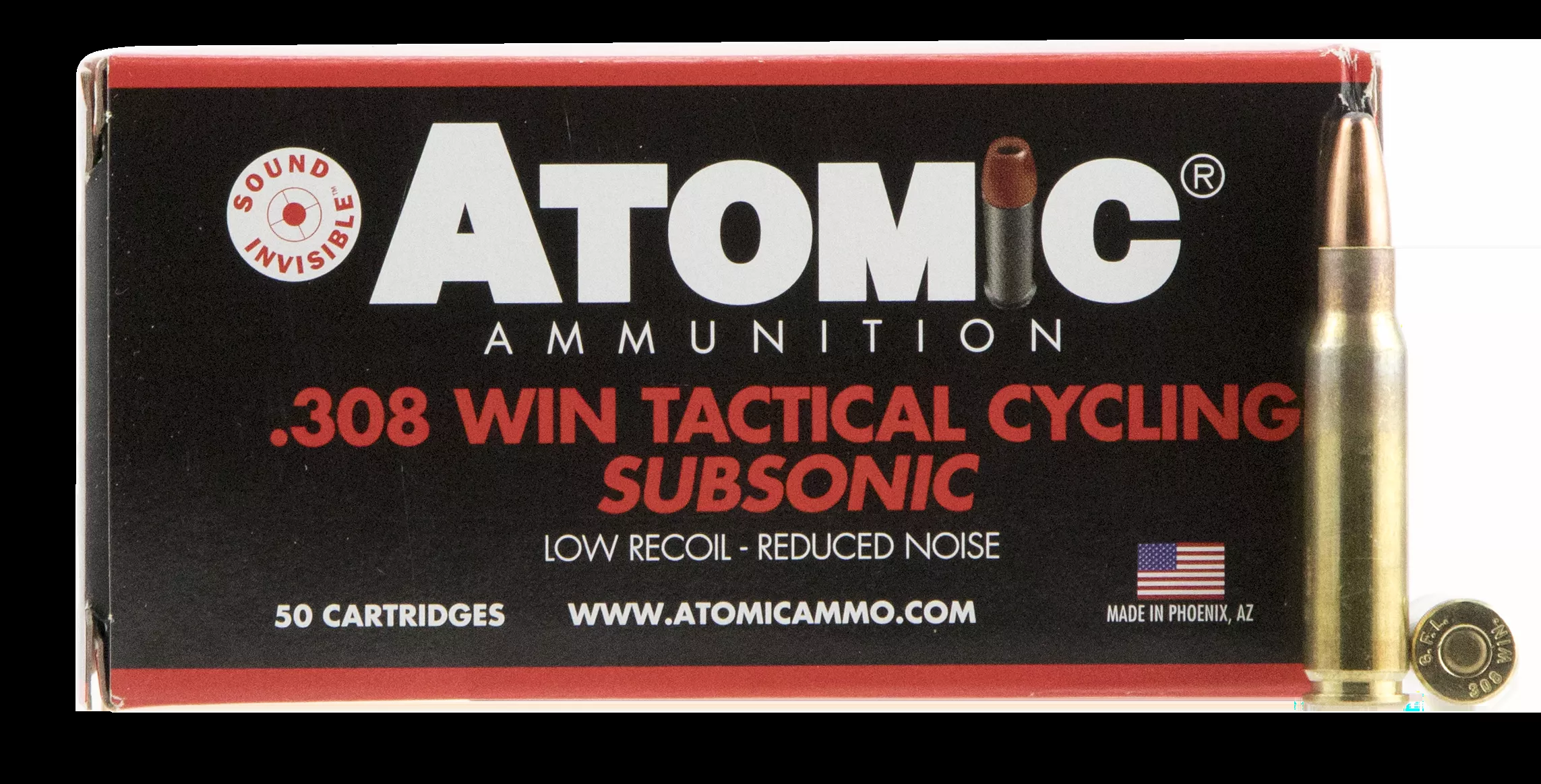 Atomic Rifle Subsonic 308 Win 260 gr Soft Point Round Nose (SPRN) 50 Bx