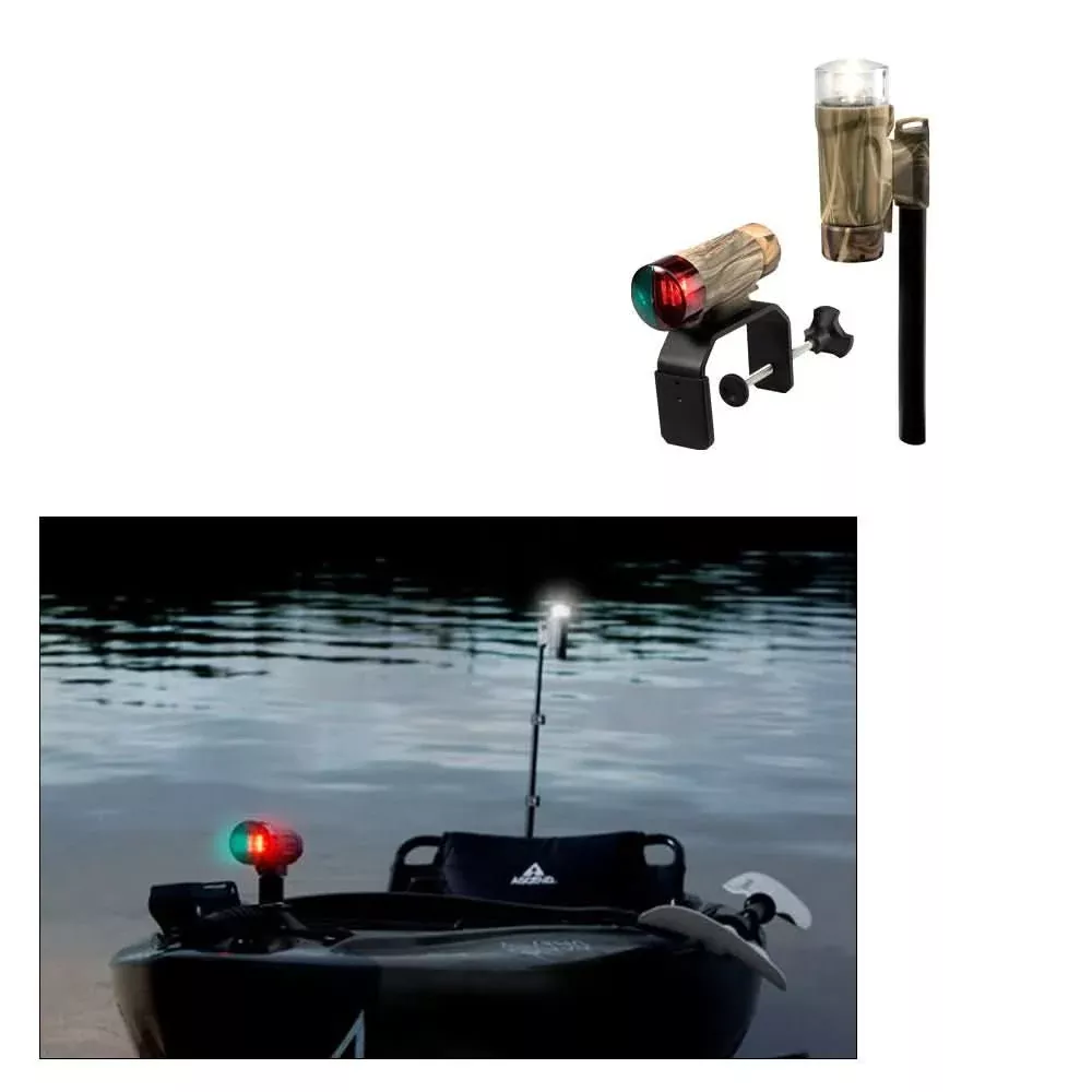 Attwood PaddleSport Portable Navigation Light Kit – C-Clamp, Screw Down or Adhesive Pad – Gray