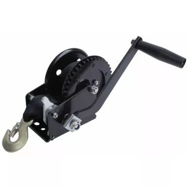 Attwood Single Drive Boat Trailer Winch 1,200 lb Load Capacity Strap/Hook