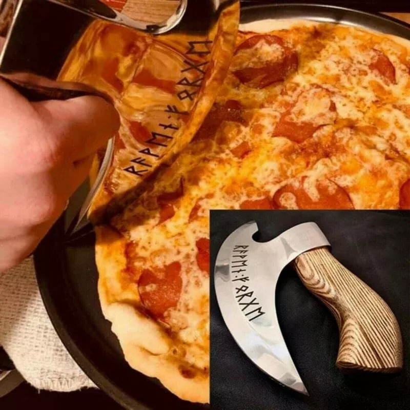 : Axe Pizza Cutter – Custom Hand Engraved with J2 Steel Blade
