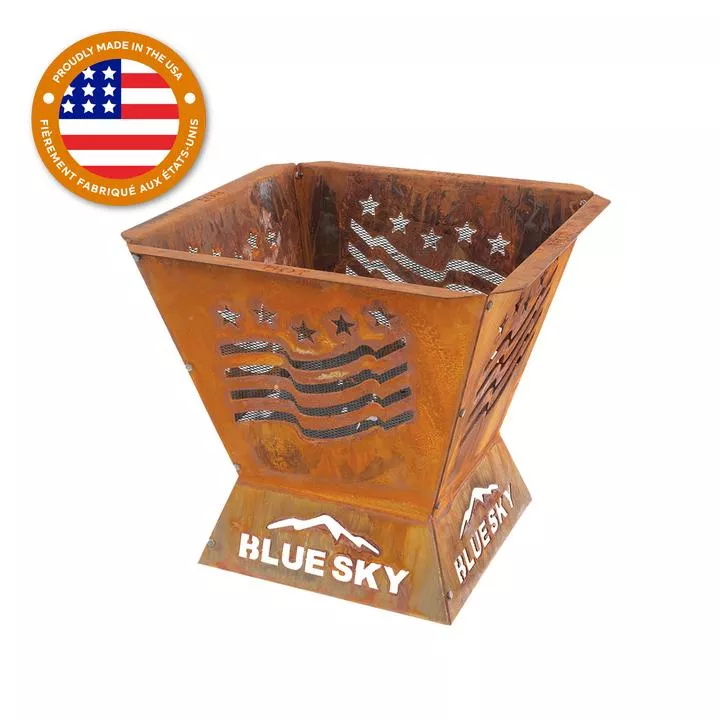 Badlands 29.5 in. Square Fire Pit – Stars and Stripes #BFPSAB2926