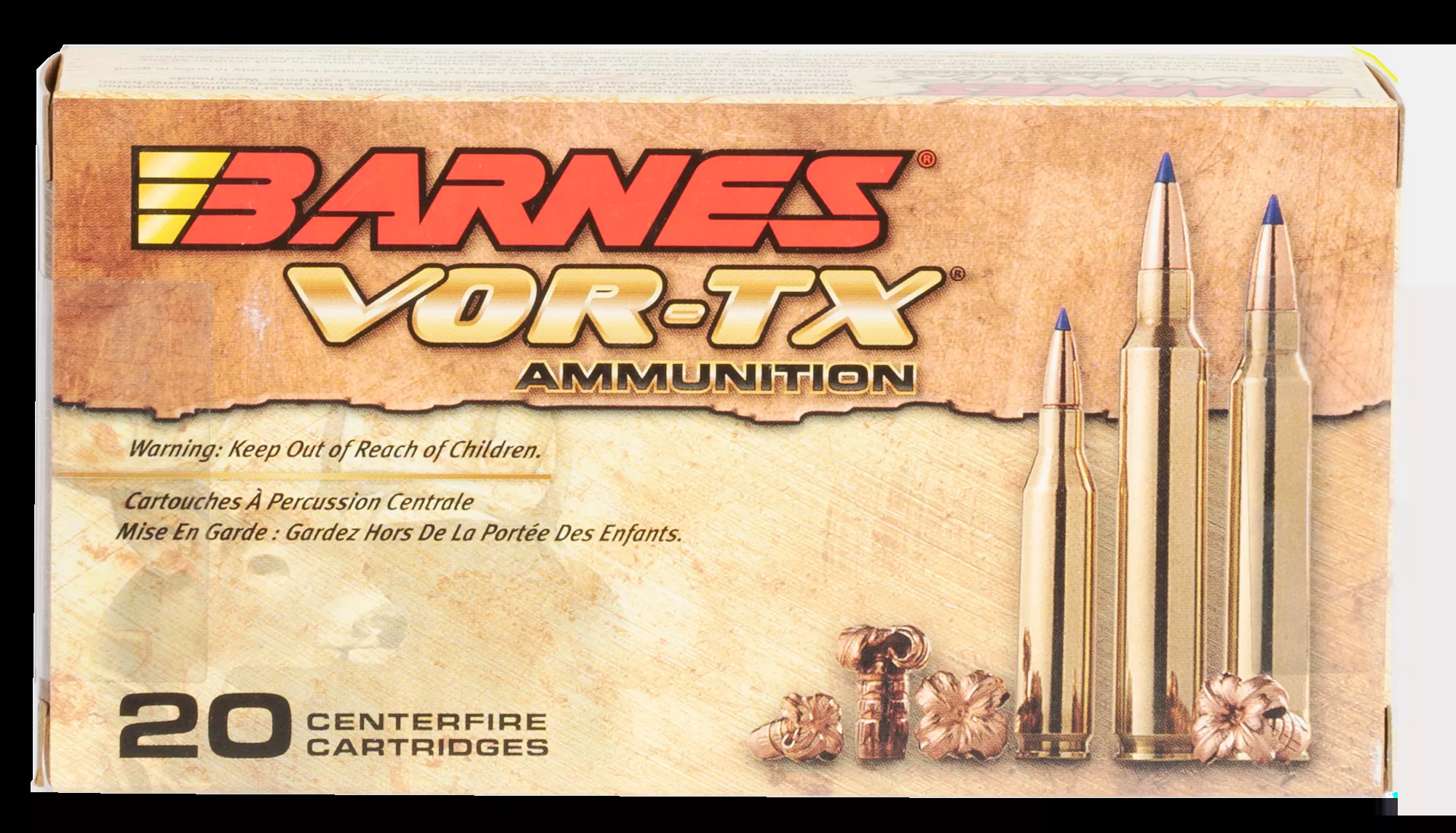 Barnes Bullets VOR-TX 308 Win 130 Gr Tipped TSX Boat-Tail 20/Box