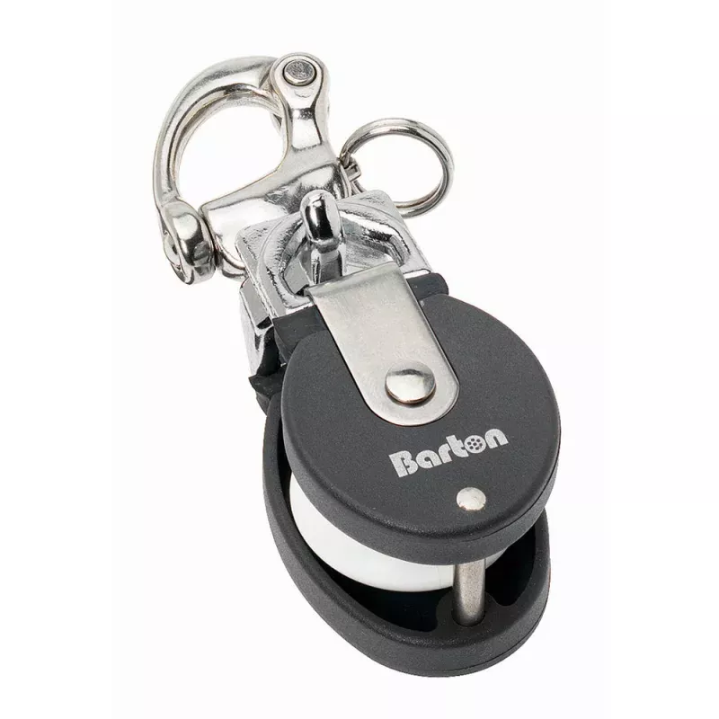 Barton Marine Size 2 Snatch Block w/Stainless Snap Shackle – 35mm Sheave