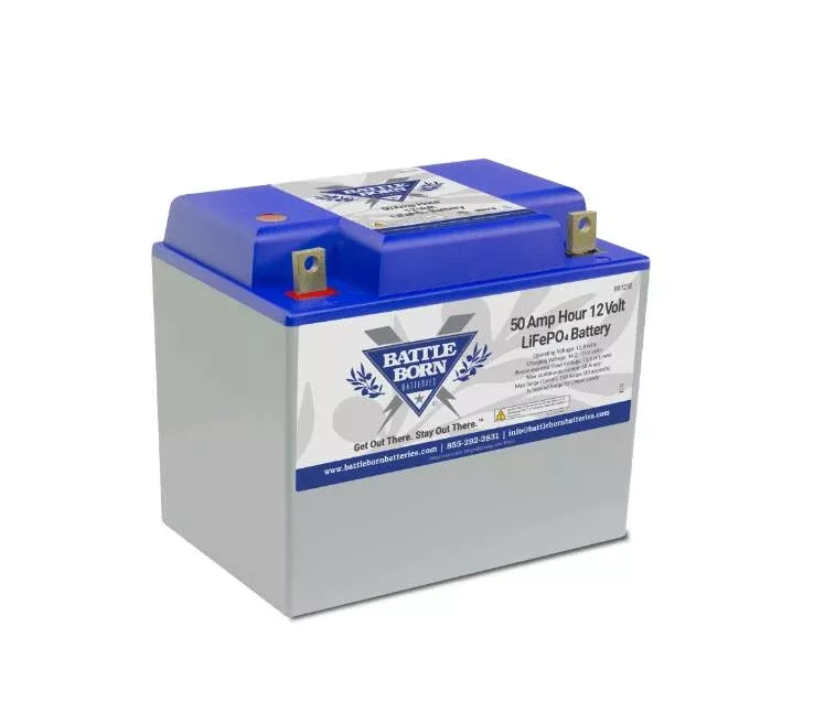 Battle Born 50Ah 12V Group 24 LiFePO4 Deep Cycle Battery• BB1250
