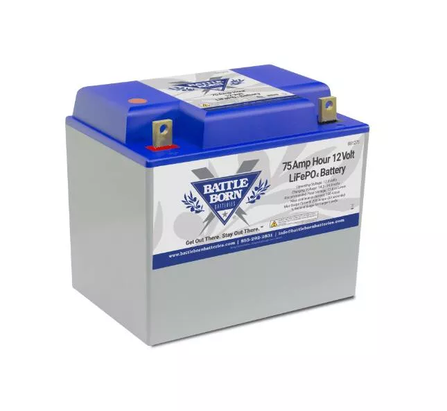 Battle Born 75Ah 12V Group 24 LiFePO4 Deep Cycle Battery• BB1275