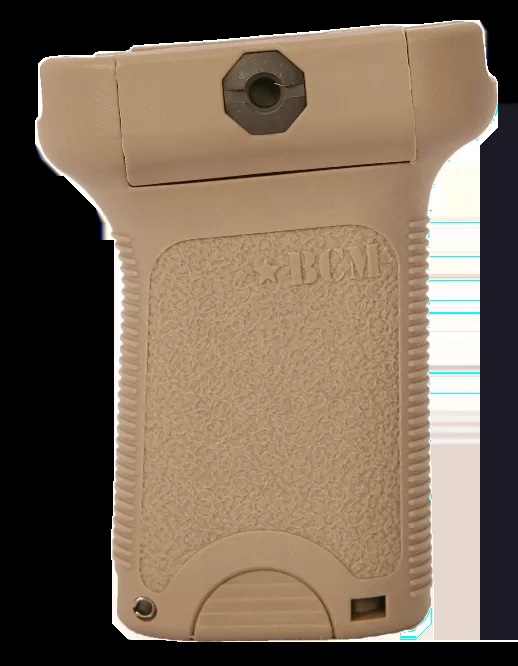 BCM Gunfighter Short Vertical Grip Polymer With Flat Dark Earth Textured Finish with Storage Compartment for Picatinny Rail