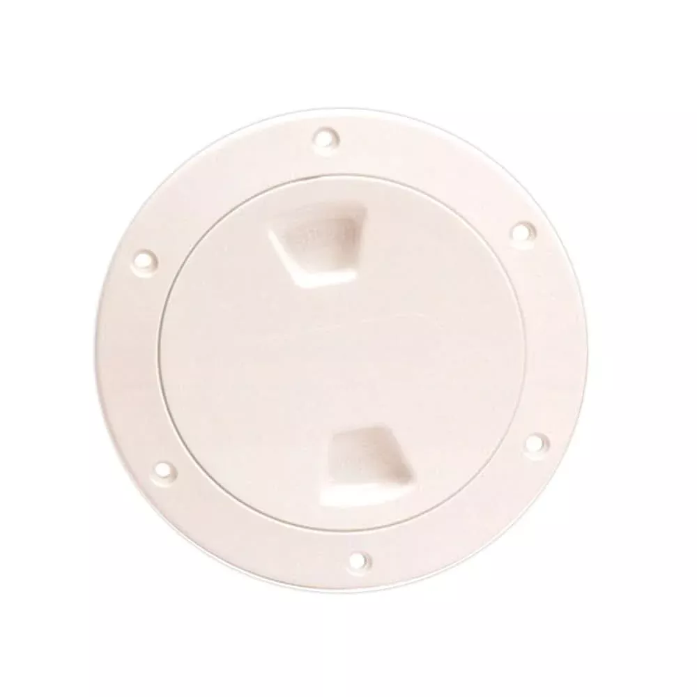Beckson 4" Smooth Center Screw-Out Deck Plate - Beige - DP40-N