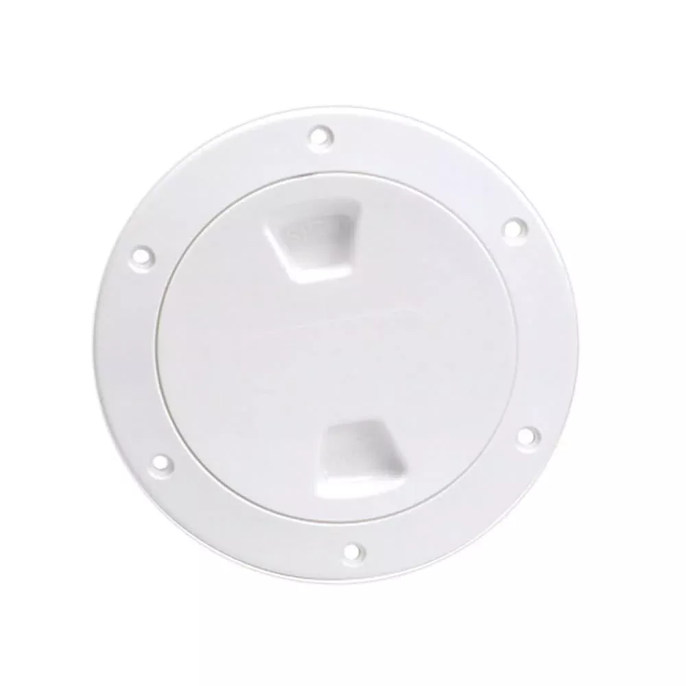 Beckson 4" Smooth Center Screw-Out Deck Plate - White - DP40-W