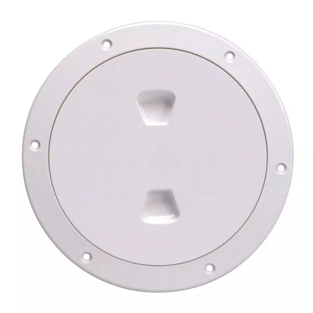 Beckson 6" Smooth Center Screw-Out Deck Plate - White - DP60-W