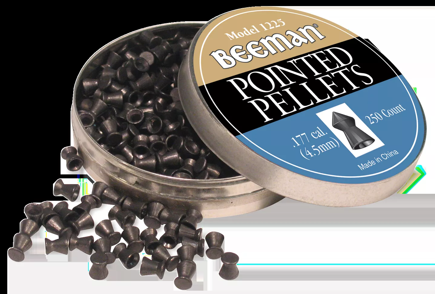 Beeman 1225 Pointed .177 Pellets .177 Pellet Lead Belted/Pointed 250 Per Tin