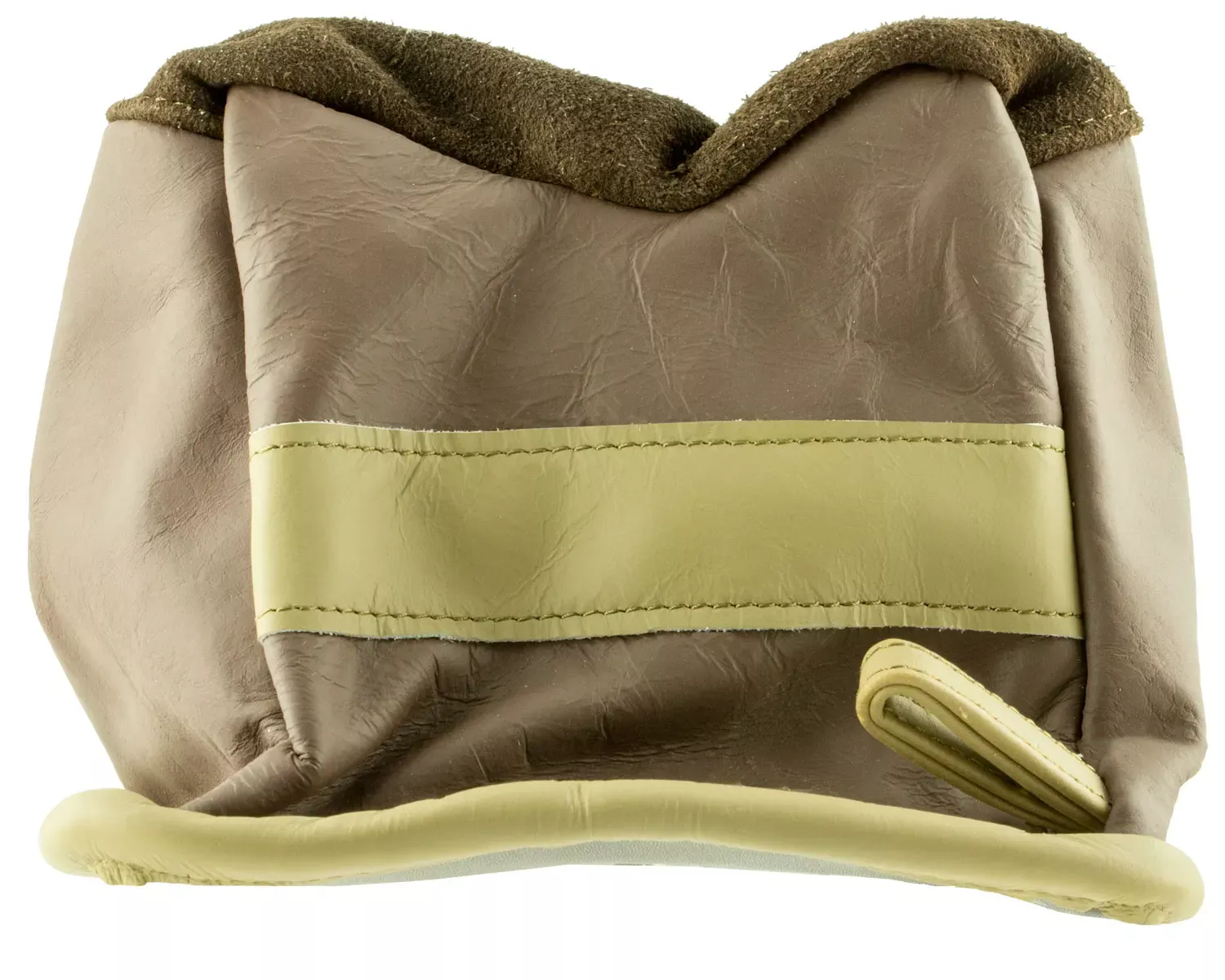 BenchMaster Bench Bag Medium Empty Tan Leather Front Bag 6.80 oz