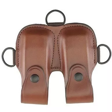 Bianchi 17166 X16A Plain Tan Leather Double Magazine Pouch